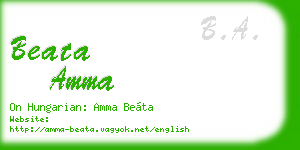 beata amma business card