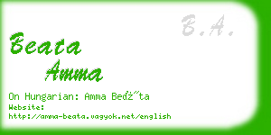 beata amma business card